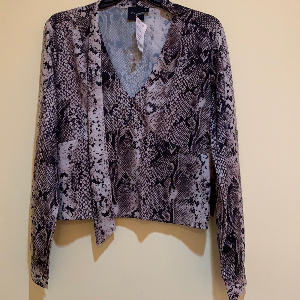 Snake print V-neck blouse